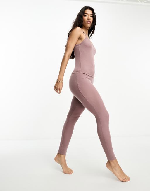 ASOS DESIGN – Mixa & matcha – Dammrosa pyjamasleggings i pointelle