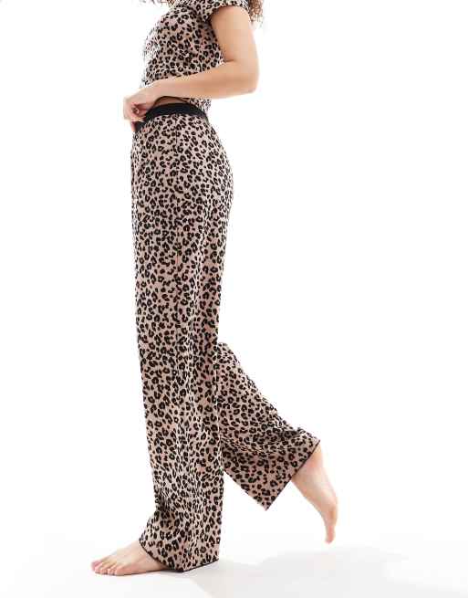 ASOS DESIGN – Mixa & matcha – Leopardmönstrade byxor med synligt midjeband, 3 av 4