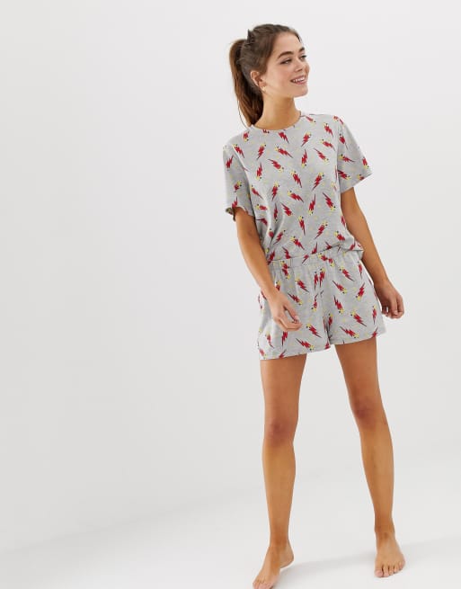 ASOS DESIGN – Mixa och matcha – Pyjamasset med blixtmotiv, 3 av 5