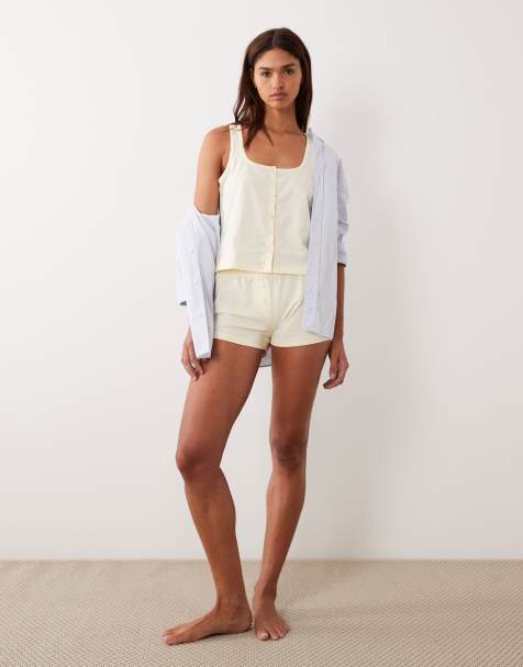 ASOS DESIGN – Mixa & matcha – Smörgula pyjamasshorts i cheeky-boxermodell - view 1