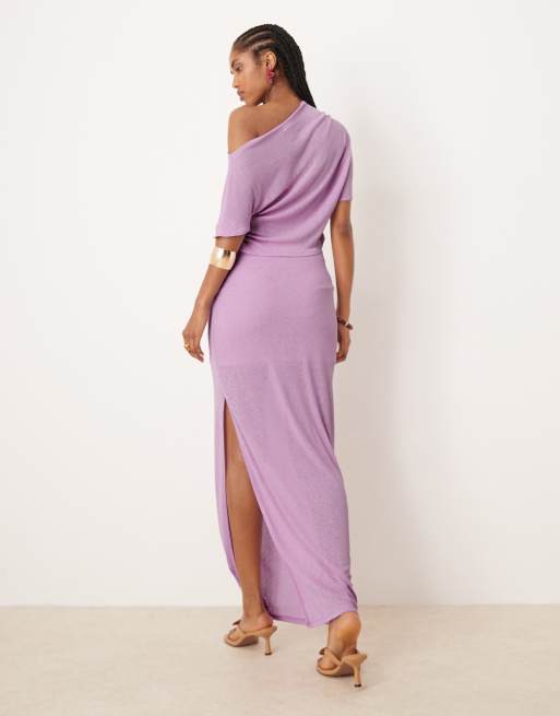 ASOS DESIGN – Mixa och matcha – Ljuslila maxikjol i halvskir mesh med sidoslits, 2 av 5
