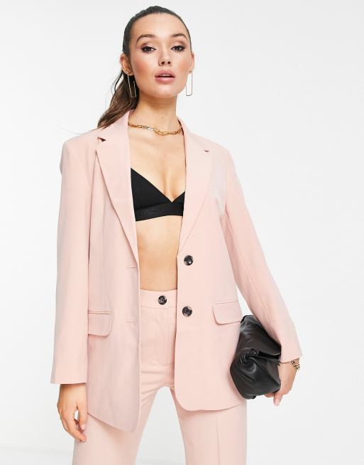 ASOS DESIGN – Mixa och matcha – Rosa, smal kavaj i boy-modell, 2 av 4