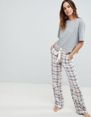 ASOS DESIGN – Mixa och matcha – Rutiga pyjamasbyxor i 100 % modal-Flerfärgad