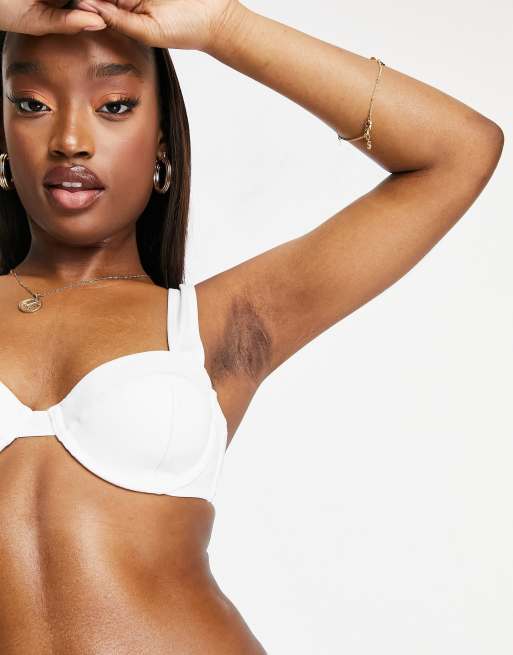 ASOS DESIGN – Mixa och matcha – Vit bikiniöverdel med bygel och balconette-design , 3 av 4