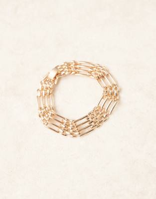 Asos Design Mixed Chain Watch Strap In Gold