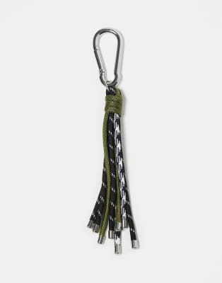 ASOS DESIGN ASOS DESIGN mixed cord keyring bag charm - KHAKI-Green