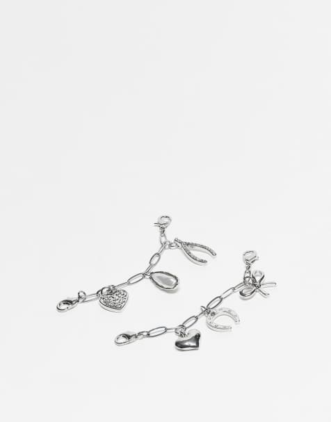 ASOS DESIGN mixed design chain charms for shoes and accessories in silver tone - view 1