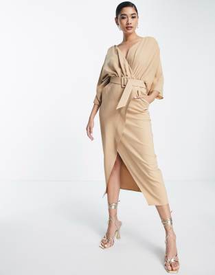 camel wrap skirt