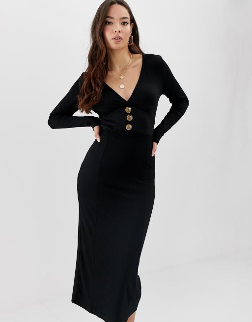 Horn button midi dress sales