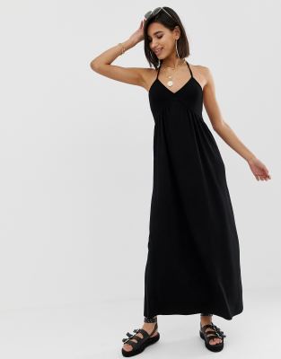 black maxi sundress