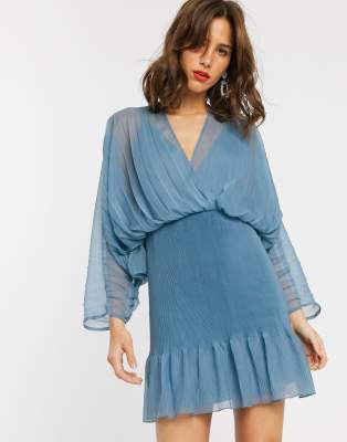 asos blue mini dress