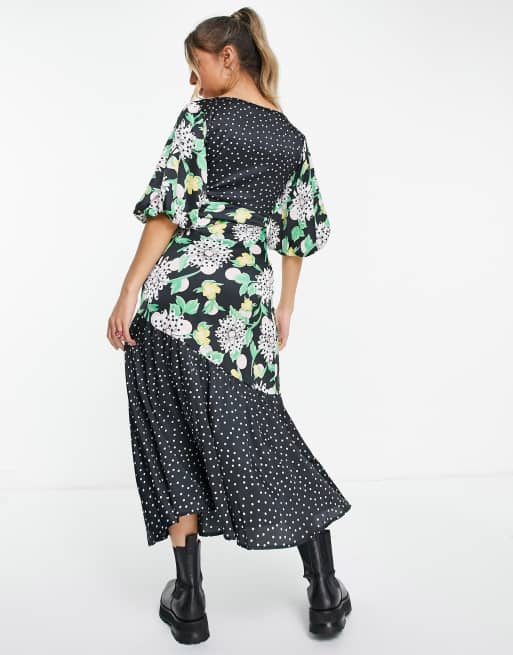 Asos mixed hot sale print dress