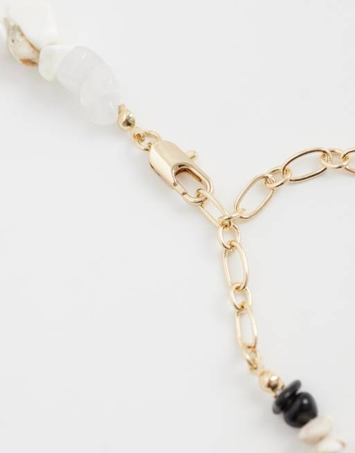 ASOS DESIGN mixed semi-precious chipping stone necklace in multi, 3 of 3
