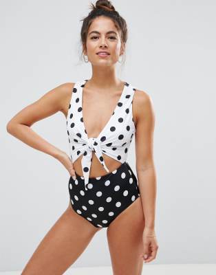 asos polka dot swimsuit