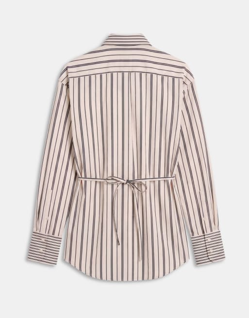 ASOS DESIGN mixed stripe shirt with tie, 5 of 7