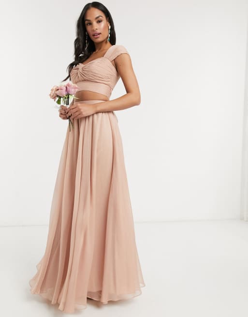 ASOS DESIGN – Mjukt rosa set med crop top och maxikjol, 3 av 3