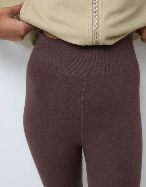 ASOS DESIGN mjuka seamless leggings med hälrem i chokladbrun, 4 av 5
