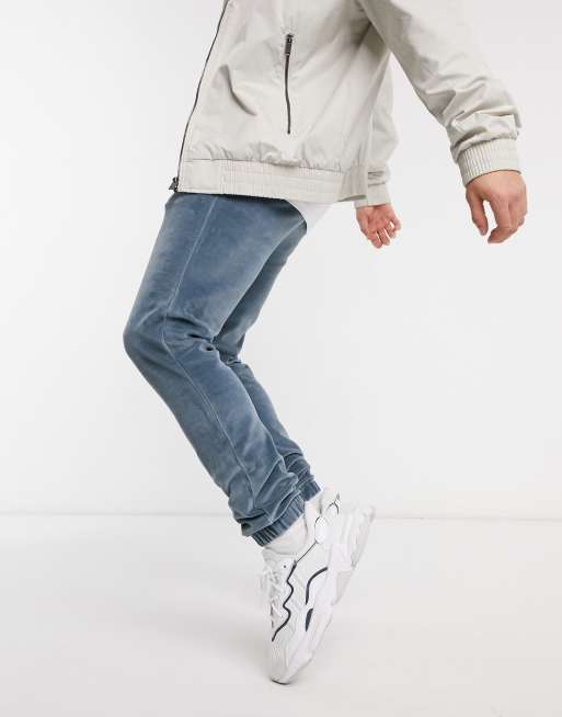 ASOS DESIGN – Mjukisbyxor i velour med extra smal passform (del av set)
