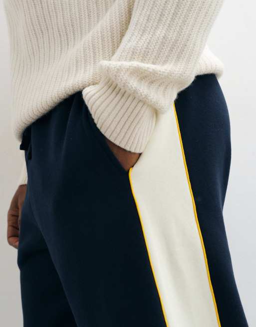 ASOS DESIGN mjukisbyxor med vida ben och panelsömmar i navy, 3 av 5