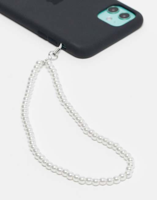 ASOS DESIGN - Mobilkæde med imiterede perler af glas   