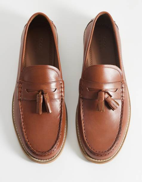 ASOS DESIGN - Mocasines color tostado con suela natural y borlas de cuero - view 1