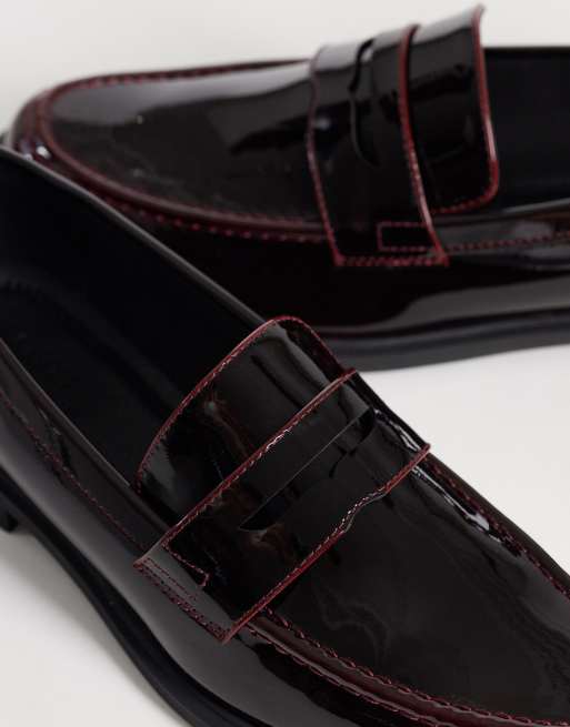 ASOS DESIGN - mocasines penny en charol burdeos, 4 de 4