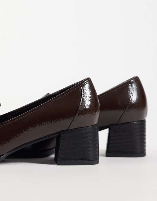 ASOS DESIGN - mocasines Speed de tacón medio en chocolate, 2 de 4