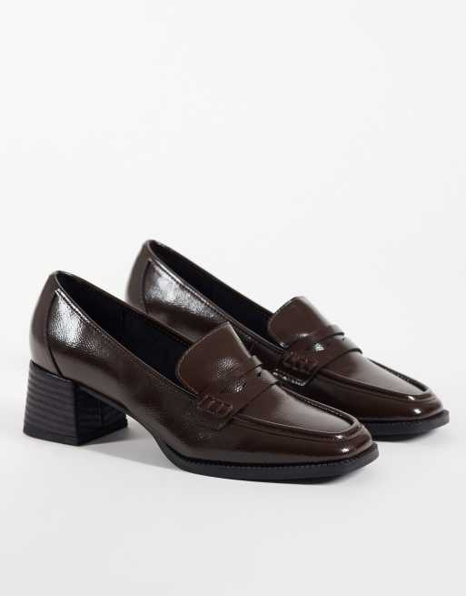 ASOS DESIGN - mocasines Speed de tacón medio en chocolate, 3 de 4