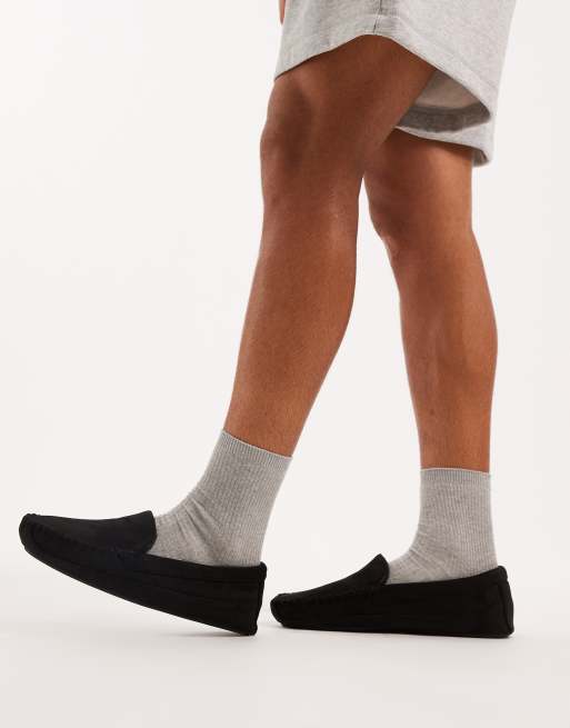 ASOS DESIGN - Mocassin pantoffels met voering van imitatiebont in zwart, 2 van 4