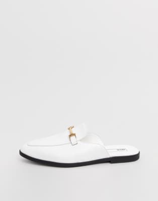 white backless mules
