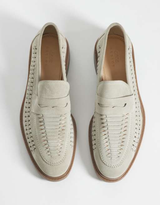 ASOS DESIGN - Mocassini college in camoscio color pietra, 2 di 4