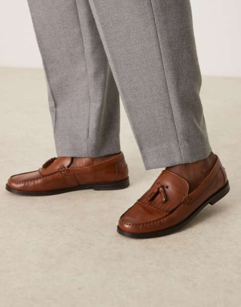 ASOS DESIGN - Mocassini college in pelle color cuoio con nappe - view 1