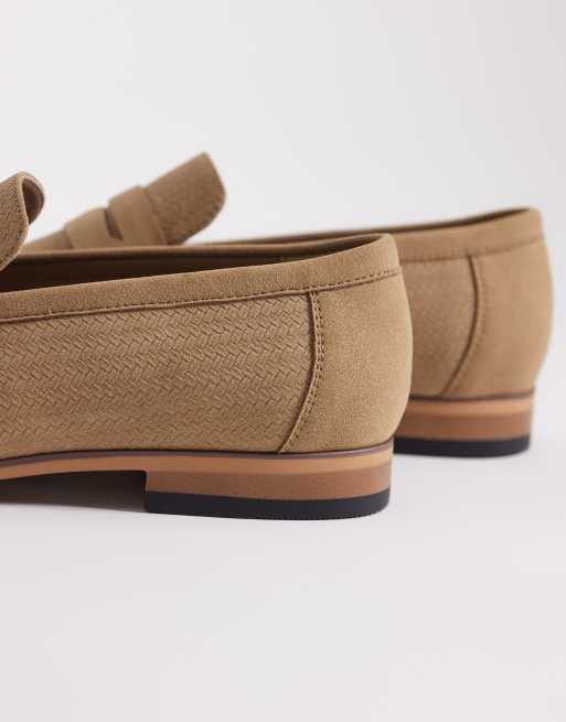ASOS DESIGN - Mocassini color pietra con suola naturale e intreccio in rilievo, 4 di 4