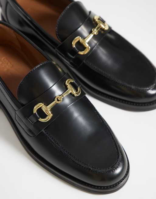 ASOS DESIGN mocassini con morsetto in pelle nera, 4 di 4