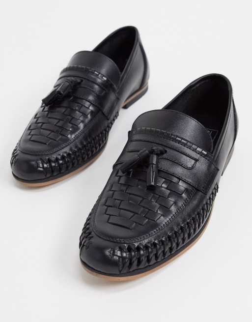 ASOS DESIGN - Mocassini con nappe in pelle nera