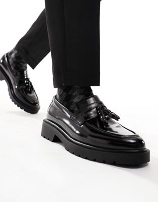 ASOS DESIGN tassel loafers in black faux leather - ASOS Price Checker