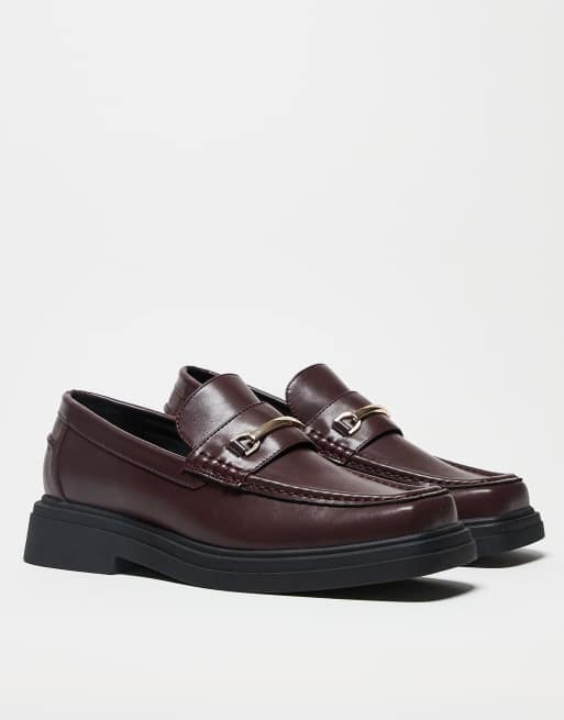 ASOS DESIGN - Mocassini con punta squadrata bordeaux, 3 di 4