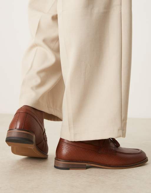 ASOS DESIGN - Mocassini in pelle color cuoio con nappe, 2 di 4