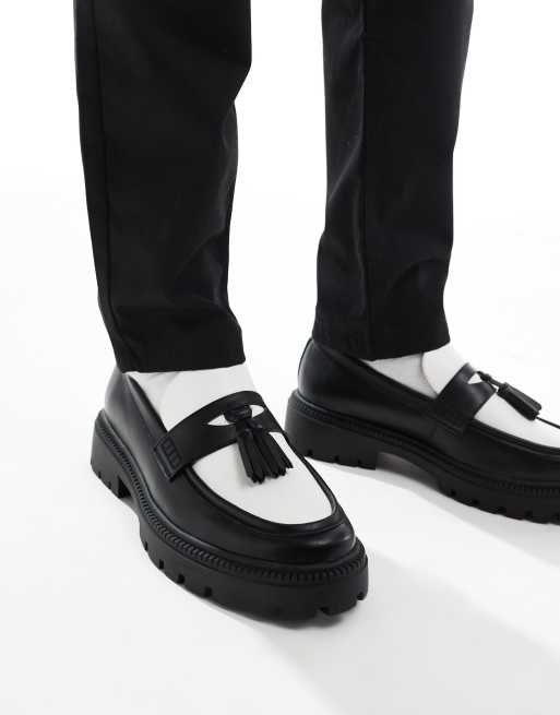 ASOS DESIGN - Mocassini neri con dettaglio a contrasto