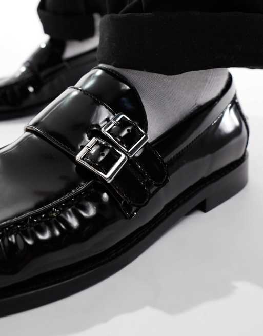 ASOS DESIGN - Mocassini neri con fibbie, 4 di 4