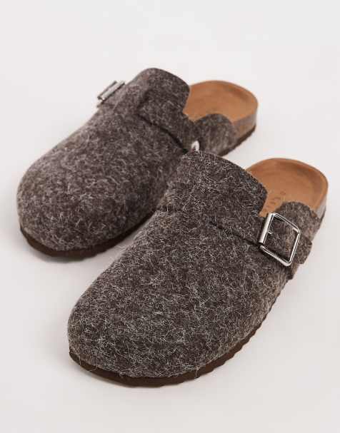 ASOS DESIGN - Mocassini sabot marroni in feltro - view 1