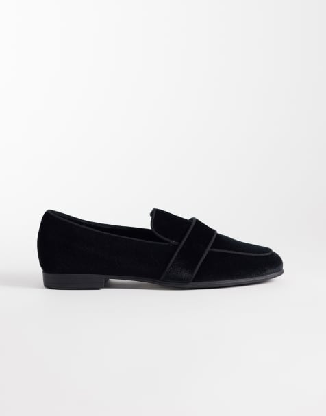 ASOS DESIGN - Mocassini slim in velluto nero gros grain - view 1