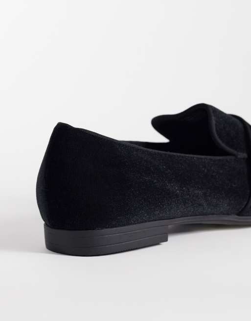 ASOS DESIGN - Mocassini slim in velluto nero gros grain, 3 di 4
