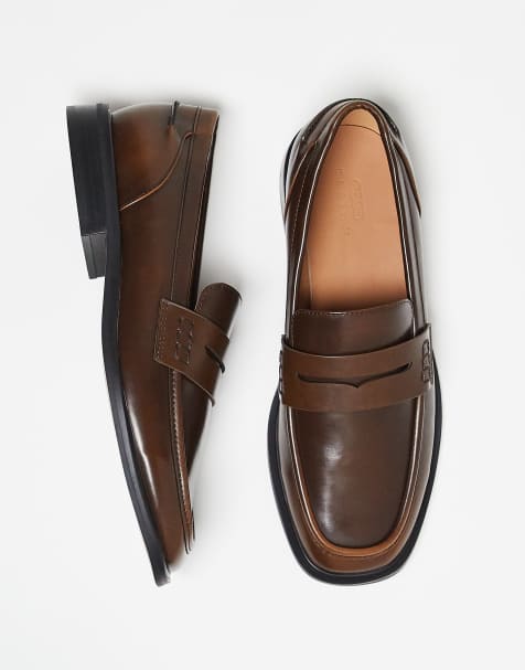 ASOS DESIGN - Mocassini stile college marroni - view 1