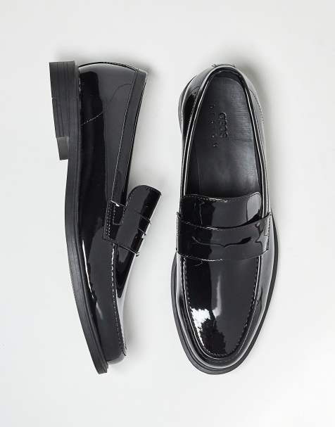 ASOS DESIGN - Mocassini stile college neri di vernice - view 1