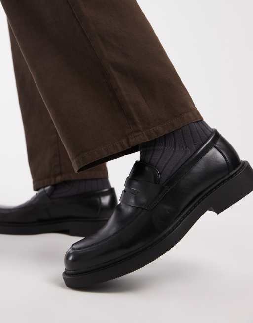 ASOS DESIGN - Mocassini stile college neri, 4 di 4