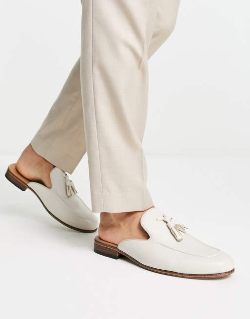 ASOS DESIGN - Mocassini stile sabot in camoscio sintetico color pietra