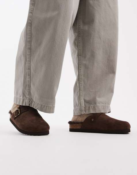 ASOS DESIGN - Mocassini stile sabot marroni con interno in pelliccia sintetica - view 1