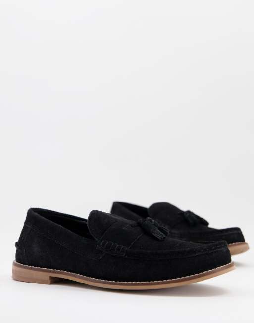 ASOS DESIGN - Mocassins à glands en daim avec semelle naturelle - Noir