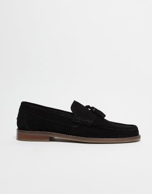 ASOS DESIGN - Mocassins à glands en daim avec semelle naturelle - Noir
